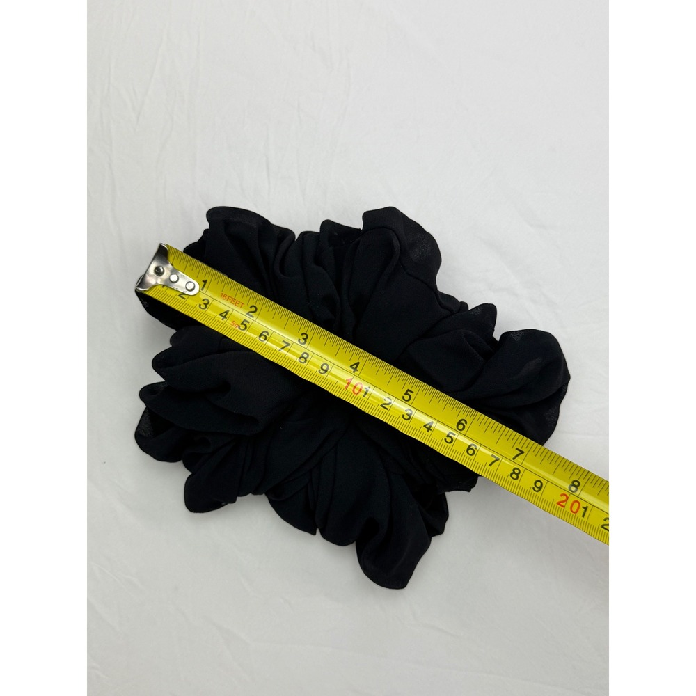 Free People Jumbo Schiffon Scrunchie Black Oversized Hair Tie Accessory - Picture 6 of 8